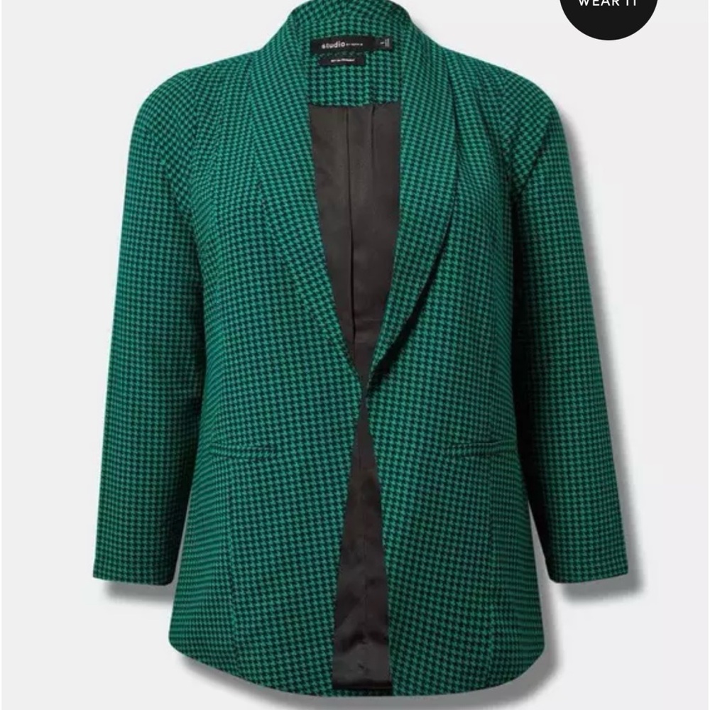 Green Houndstooth Women's Jacket